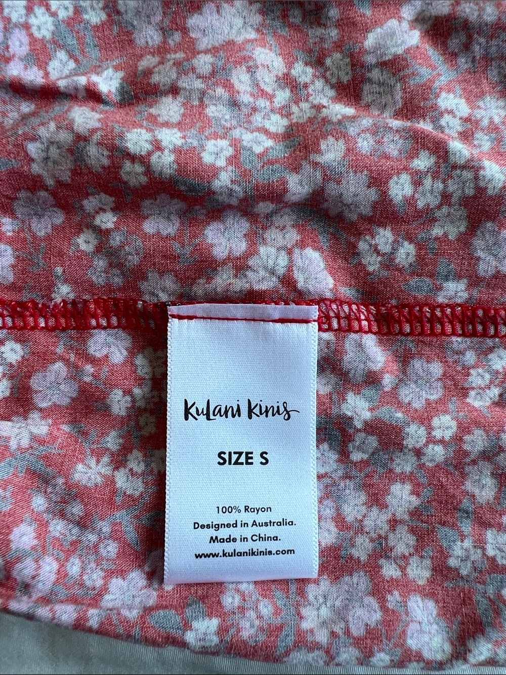 Kulani Kinis Red Floral Mini Dress - Picture 3 of 3